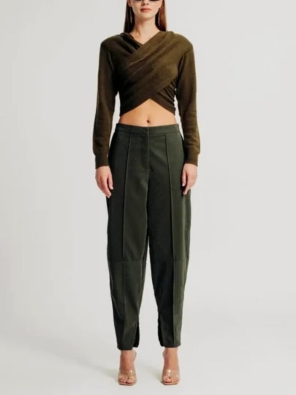 Torn By Ronny Kobo NWT REVOLVE Kimara High Rise Barrel Leg Faux Suede Pants S